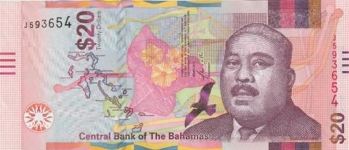BAHAMALAR 20 DOLLARS 2018 P#80 ÇİL
