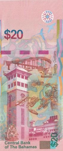 BAHAMALAR 20 DOLLARS 2018 P#80 ÇİL