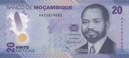 MOZAMBİK 20 METICAIS 2024 P#155 ÇİL