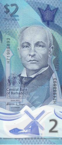 BARBADOS 2 DOLLARS 2022 P#80 ÇİL