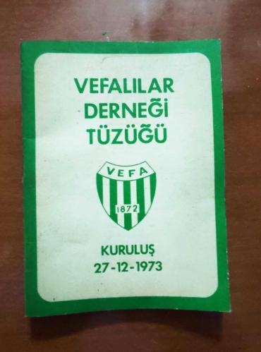 20485-VEFALILAR DERNEĞİ  TÜZÜĞÜ ** KURULUŞ 27,12,1973