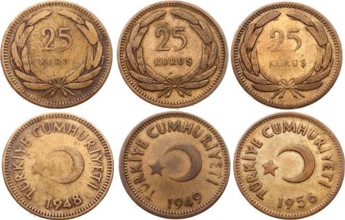 1948-49-56 Yılları 25 Kuruş - Temiz TCM3164