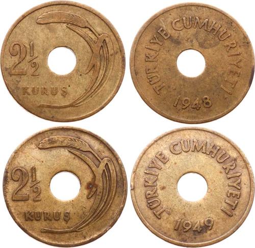 1948-49 Yılları 2½  Kuruş - Temiz+ TCM3166