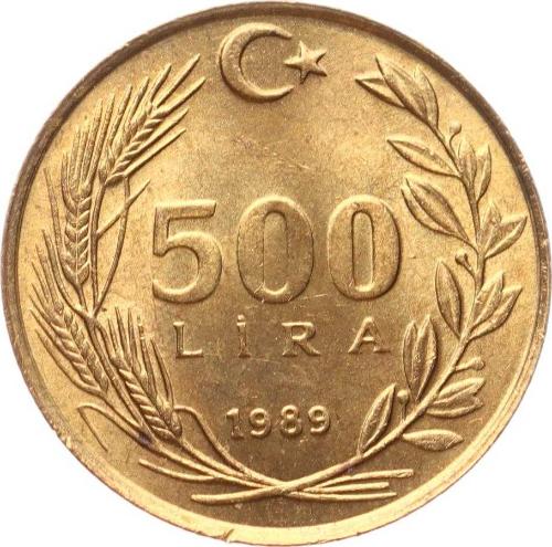 1989 Yılı 500 Lira - ÇİL TCM3172