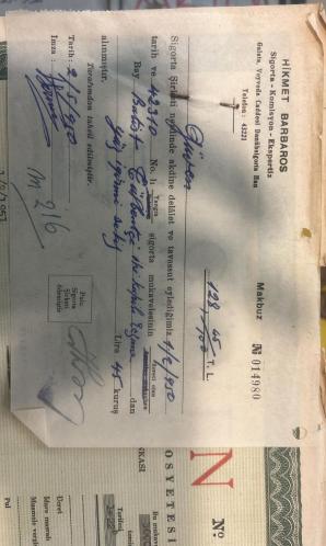 Güven Türk Anonim Sigorta Sosyetesi İstanbul'da Yangın Poliçesi Umumi Şartları Ve Makbuzu İle