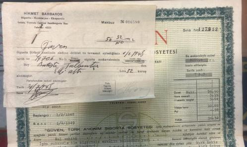 Güven Türk Anonim Sigorta Sosyetesi İstanbul'da Yangın Poliçesi Umumi Şartları Ve Makbuzu İle II