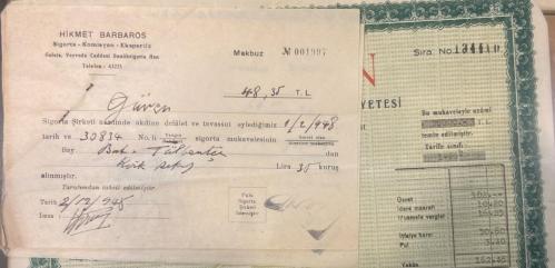 Güven Türk Anonim Sigorta Sosyetesi İstanbul'da Yangın Poliçesi Umumi Şartları Ve Makbuzu İle VI