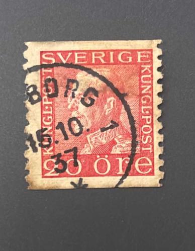 İsveç Pulu - Sweden ( Sverige ) Stamp -  Postadan Geçmiş Pul Filateli -  DAMGALI - KRAL GUSTAF VI. ADOLF TEMALI PUL, 20 PARA - YABANCI PULLAR-NOSTALJİK DOĞUM GÜNÜ HEDİYESİ