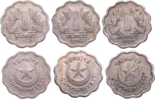 1939/42/42 Yılları 1 Kuruş Lotu TCM3204