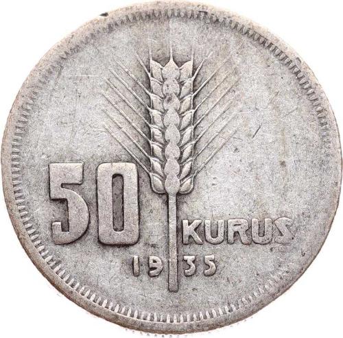 1935 Yılı 50 Kuruş Gümüş - Temiz TCM3206 #135
