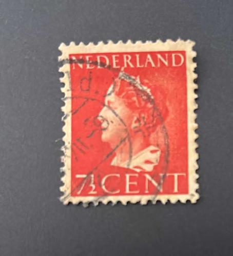 Hollanda Pulu - Nederland Stamp - Postadan Geçmiş Pul Filateli - Damgalı - KRALİÇE WILHELMİNA TEMALI PUL, 7 1/2 PARA - YABANCI PULLAR -NOSTALJİK DOĞUM GÜNÜ HEDİYESİ