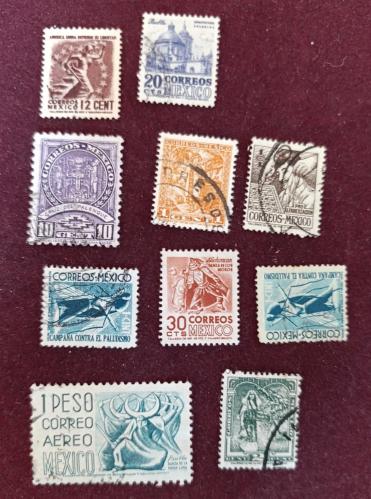 Meksika damgalı pullar lotu