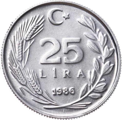 1986 Yılı 25 Lira - ÇİL TCM3229