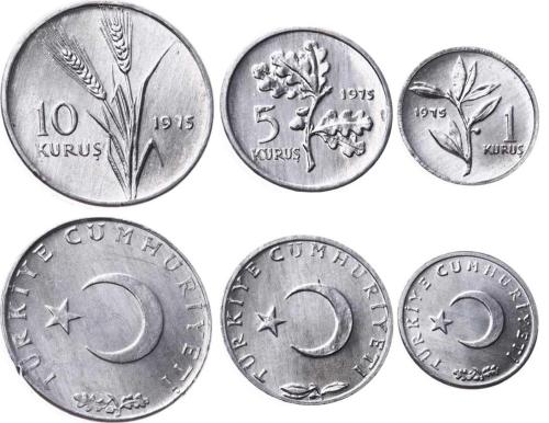 1975 Yılı 10/5/1 Kuruş Set - ÇİL TCM3233
