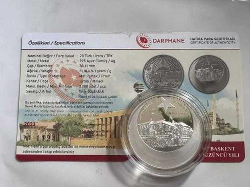 Ankara'nın Başkent Oluşunun 100. Yılı Gümüş Hatıra Parası