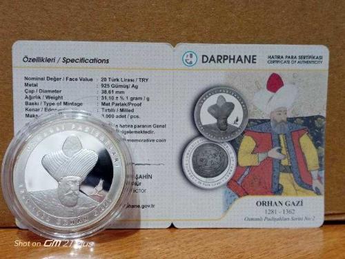 LOT.6 » Orhan Gazi Hatıra Parası ’Osmanlı Padişahları Serisi No: 02 çil (SERTİFİKALI)