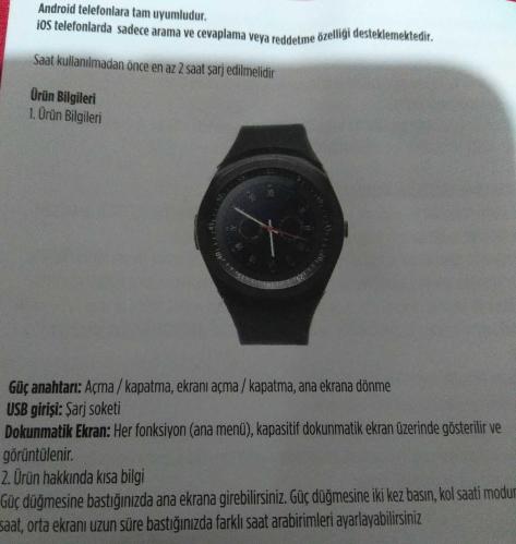 AERON Eski Nesil Akıllı Saat (Açıklamayı okuyunuz, Kordonsuz, Arama ve ses kayıt özelliği , 1 Gb Hafıza kartlı)