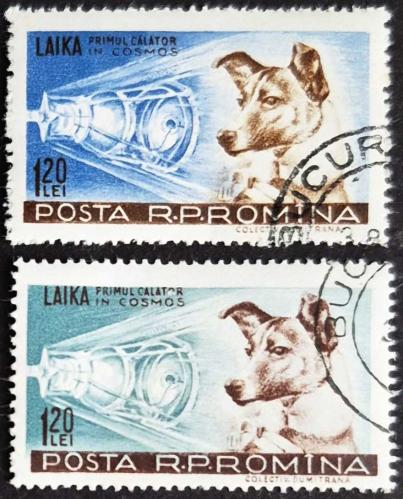 +++  ROMANYA UZAY ,  KOZMOSUN İLK YOLCUSU KÖPEK LAIKA       1959     - DAMGASIZ