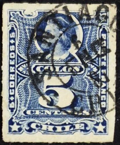 +++ ŞİLİ COLON    1881   5C  - DAMGALI