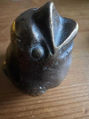 1950'ler dönemi Koleksiyonluk Alman dolgu bronz Yavru kuş, 357gr.!!! NADİR...