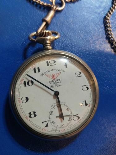 Cep saati, SİNGER CEP SAATİ SORUNSUZ.. T.C.DEVLET DEMİRYOLLARI ÇALIŞIR VAZİYETTE İSVİÇRE MALI  CEP SAATİ..