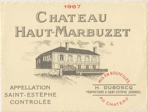 LOT.9 » Şarap Etiketi: Chateau Haut Marbuzet, 1967