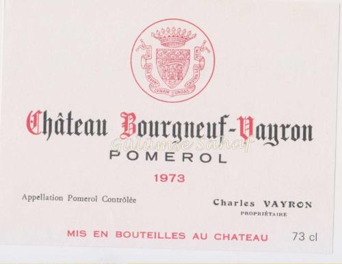 LOT.10 » Şarap Etiketi: Chateau Bourgneuf Dayron, 1973
