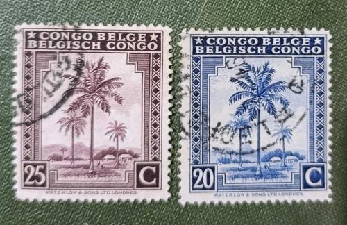Belçika Kongo 1942 Yağ Palmiyesi  _ damgalı pullar