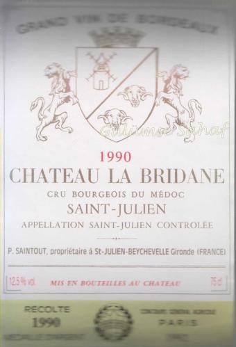 LOT.18 » Şarap Etiketi: Chateau La Bridane, Saint Julien, 1990