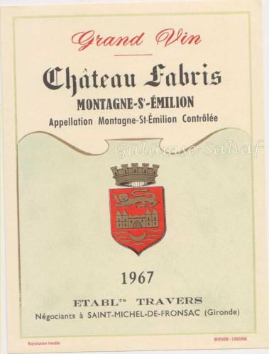 LOT.20 » Şarap Etiketi: Chateau Fabris, 1967