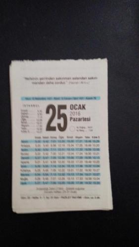 25  Ocak 2016 Fazilet  orijinal takvim yaprağı doğum günü - özel gün hediyesi