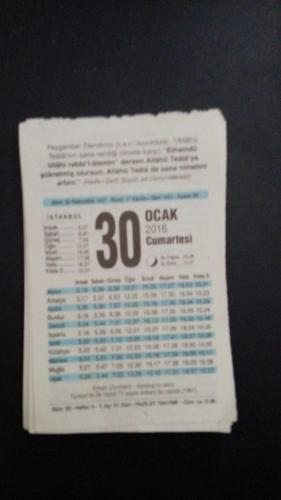 30  Ocak 2016 Fazilet  orijinal takvim yaprağı doğum günü - özel gün hediyesi