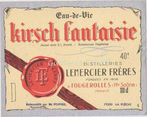 Şarap Etiketi: Lemercier Freres, Kirsch Fantaisie
