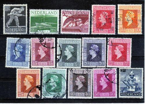 A.2305  1944 - 1946  LONDRA BASKISI SÜREKLİ SERİ  DAMGALI TAM SERİ HOLLANDA