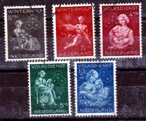 A.2306  1944 KIŞ YARDIMI  DAMGALI TAM SERİ HOLLANDA