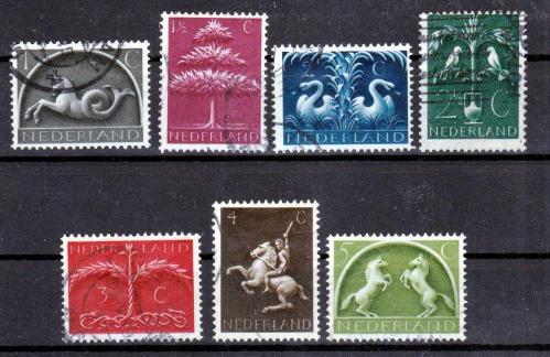 A.2307 1943 ALMAN SEMBOLLERİ  DAMGALI TAM SERİ HOLLANDA