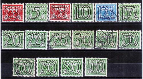 A.2312 1940 NUMARALI PULLAR SON 2 VALÖR EKSİK  DAMGALI TAM SERİ HOLLANDA