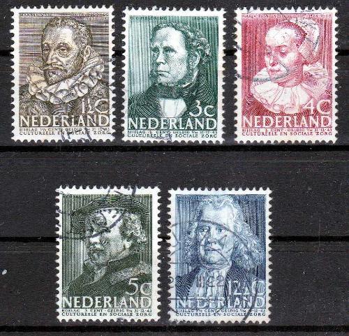 A.2315 1938 ÜNLÜLER  DAMGALI TAM SERİ HOLLANDA