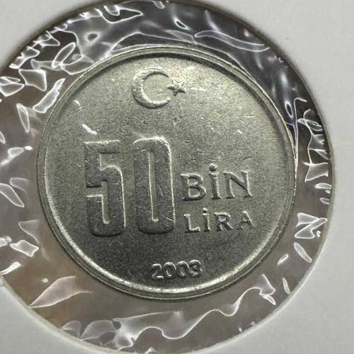 Türkiye 50 Bin Lira 2003. Karton Kapamasında