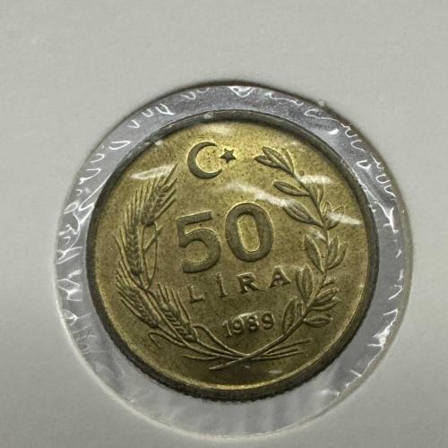 Türkiye 50 Lira 1989. Karton Kapamasında