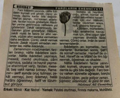 28 Mart 1997-Orijinal Takvim Yaprağı-Doğum Günü-Söz,Nişan,Nikâh,Düğün ve Önemli Günler Hediyesi-Türkiye Gazetesi Takvimi-Ayet,Hadis (İmam-ı Birgivi)-Cevdet Sunay'ın Cumhurbaşkanı Seçilmesi(1966)-Farzların Ehemniyeti-Erkek:Namık,Kız:Nedret