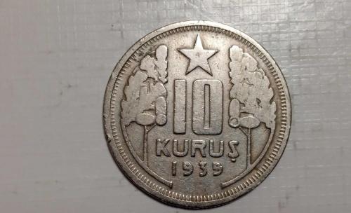 TÜRKİYE CUMHURİYETİ 10 KURUŞ 1939