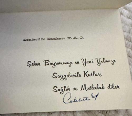 Denizcilik Bankası T.A.O. Eski Tebrik kartı
