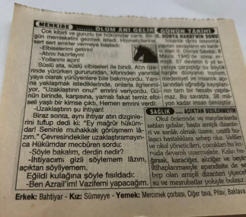 8 Mayıs 1997-Orijinal Takvim Yaprağı-Doğum Günü-Söz,Nişan,Nikâh,Düğün ve Önemli Günler Hediyesi-Türkiye Gazetesi Takvimi-Ayet,Hadis (Bütün Müslümanların Hicri Yılbaşını tebrik eder,sağlık ve mutlu yıllar dileriz)-II.Dünya Savaşı'nın Sonu(1945)-Ölüm Ani Gelir-II.Dünya Harbi'nin Sonu-Açıktan Beslenmeyin