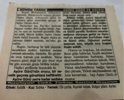 16 Mayıs 1997-Orijinal Takvim Yaprağı-Doğum Günü-Söz,Nişan,Nikâh,Düğün ve Önemli Günler Hediyesi-Türkiye Gazetesi Takvimi-Ayet,Hadis (İmam-ı Rabbani)-Süleyman Demirel'in Cumhurbaşkanı Seçilmesi(1993)-Aşure Günü ve Gecesi-Erkek:Sıddık,Kız:Sıdıka