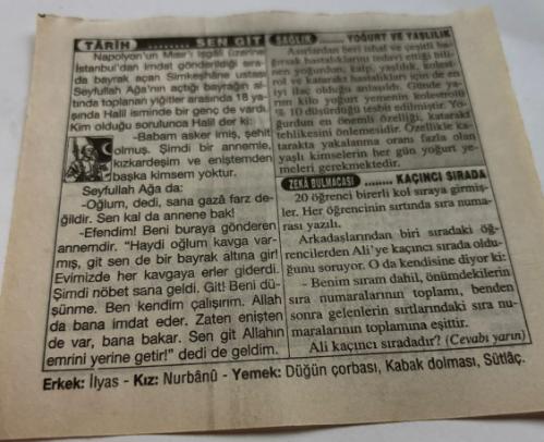 31 Mayıs 1997-Orijinal Takvim Yaprağı-Doğum Günü-Söz,Nişan,Nikâh,Düğün ve Önemli Günler Hediyesi-Türkiye Gazetesi Takvimi-Ayet,Hadis (Hadis-i Şerif)-Dünya Sigara İçmeme Günü-Sen Git-Yoğurt ve Yaşlılık-Kaçıncı Sırada-Erkek:İlyas,Kız:Nurbanu
