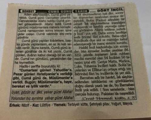 19 Haziran 1997-Orijinal Takvim Yaprağı-Doğum Günü-Söz,Nişan,Nikâh,Düğün ve Önemli Günler Hediyesi-Türkiye Gazetesi Takvimi-Ayet,Hadis (İbrahim bin Edhem)-Kuveyt'ın bağımsızlığını kazanması(1961)-Cuma Günü-Dört İncil-Erkek:Nazif,Kız:Lütfiye