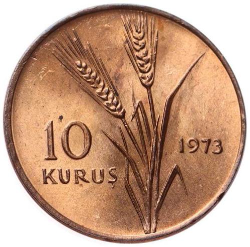 1973 Yılı 10 Kuruş - ÇİL TCM3250