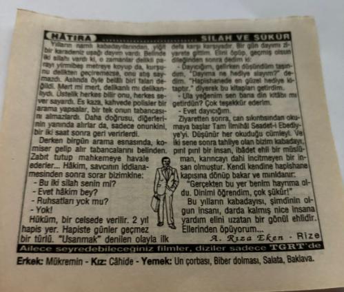 30 Haziran 1997-Orijinal Takvim Yaprağı-Doğum Günü-Söz,Nişan,Nikâh,Düğün ve Önemli Günler Hediyesi-Türkiye Gazetesi Takvimi-Ayet,Hadis (Vergi)-II.Mahmud Han'ın Vefatı(1839)-Silah ve Şükür-Erkek:Mükremin,Kız:Cahide