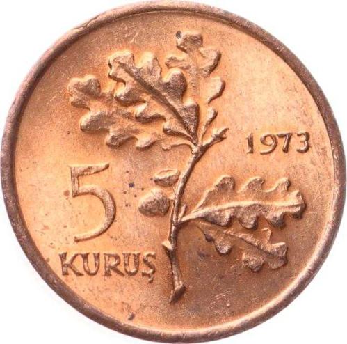1973 Yılı 5 Kuruş - ÇİL TCM3254